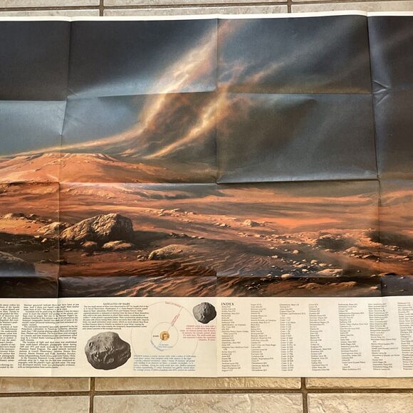 National Geographic Map Mars Red Planet Solar System Vintage February 1973 - Picture 11 of 12